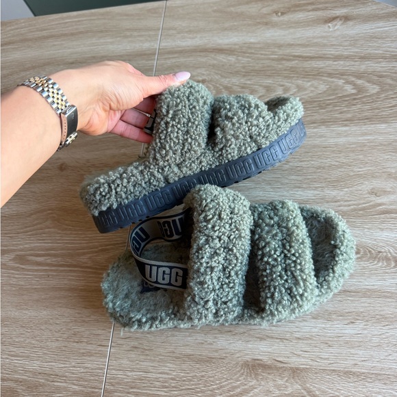 UGG Shoes - UGG Olive Fuzzy Sandals